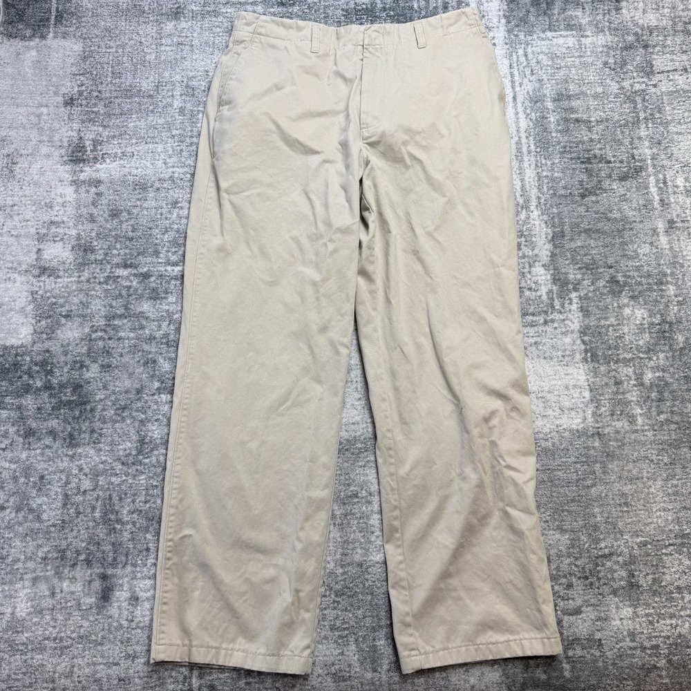 Zegna Sport Pants Mens 34 (33x29) Beige Cotton Straight Chino Trouser Old Money